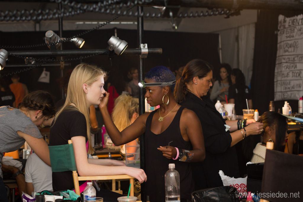Photography of backstage at winter park fashion week by jessie dee