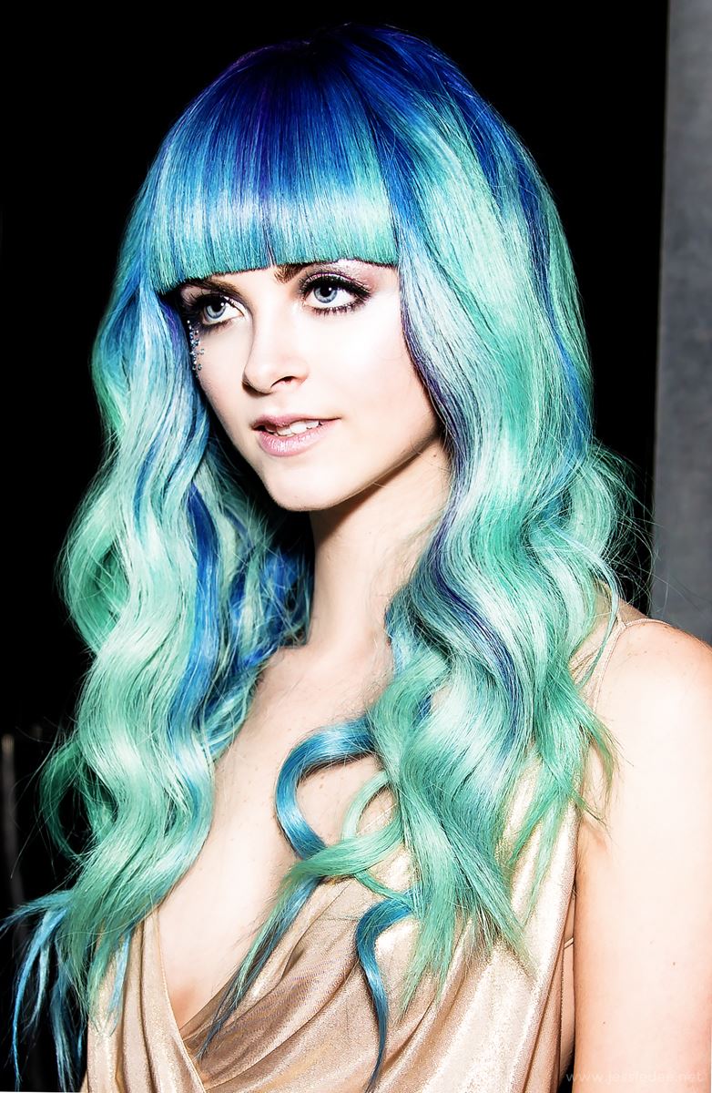blue turquoise teal mermaid hair orlando beauty model 