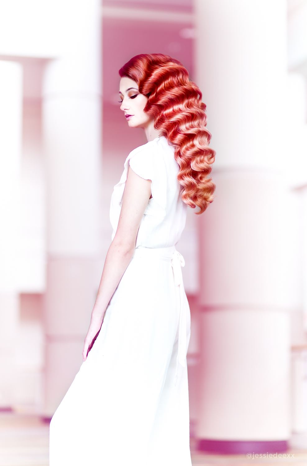 pink and red hollywood waves Whimsical Fashion Photography at Premiere Beauty Show Orlando with Matrix 
